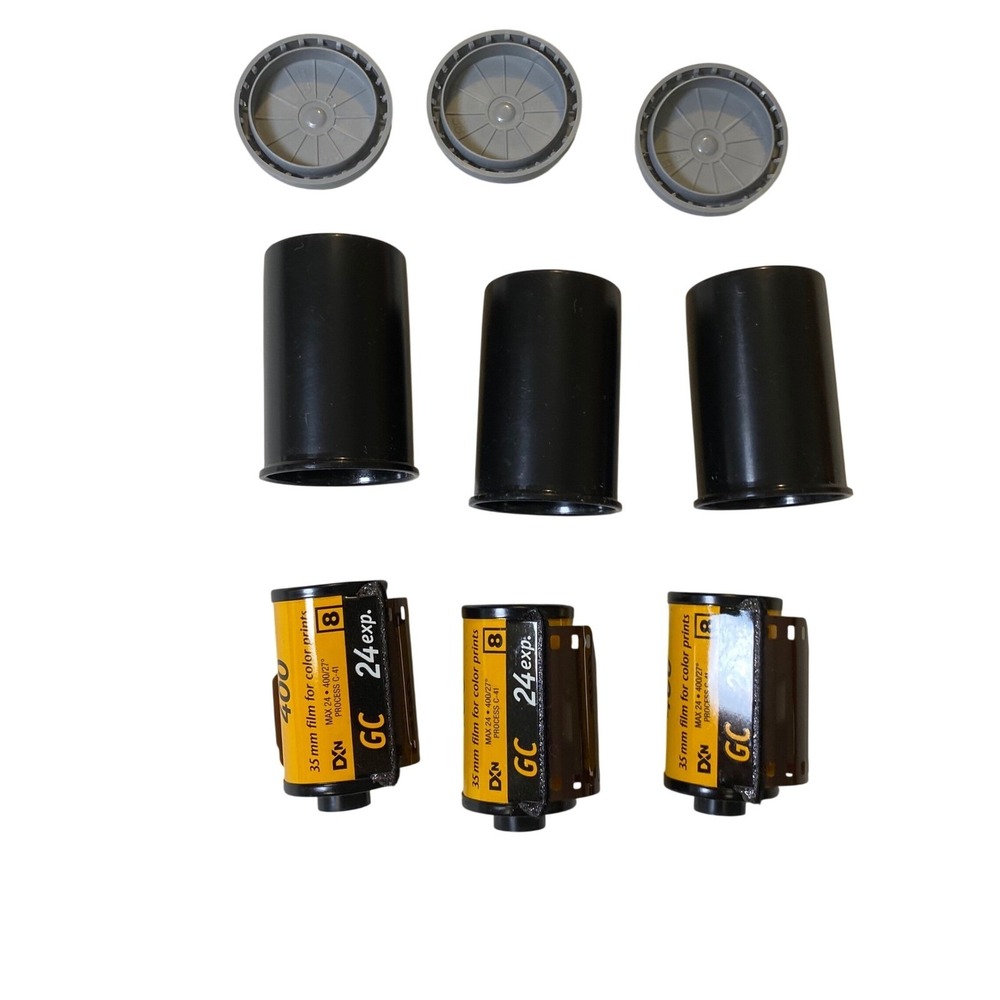 Lot of 3 Kodak MAX 400 GC 35mm‎ Film 24 Exp Color Print Expired Film Canisters